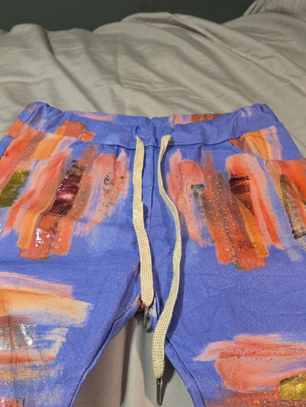 Bella Amore Italy Wanderlust Painted Pants / Sz Sml-Med / Front & Back Pockets - Picture 5 of 12